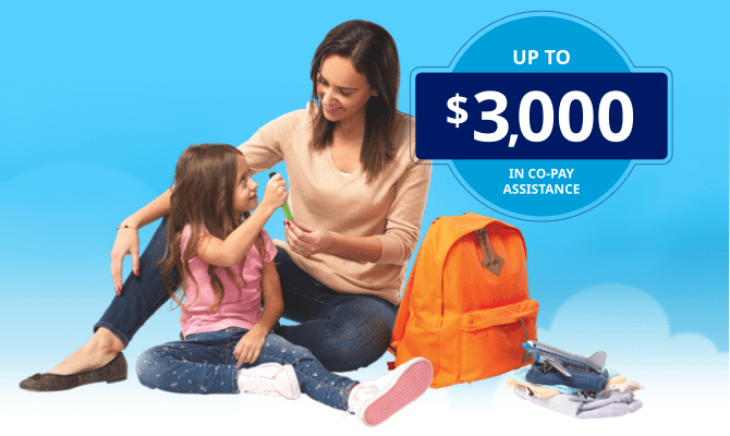 Up to $3,000 in co-pay assistance.