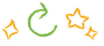crayon drawings of stars and a circular arrow indicating a refresh