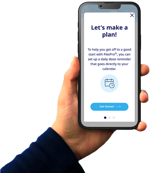 A mobile phone being held up for display, instructions for setting up calendar reminders.