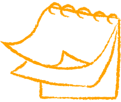 Crayon-style drawing of a calendar.