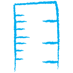 Crayon-style drawing of a ruler.